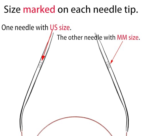 Image of Size 8 Circular Knitting Needles 40 Inch Metal Large Round Needles for Magic Loop Blankets Sweaters Scarves Stainless Steel 100 cm 5 mm, for Beginners & Knitters
