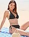 Buauty Womens Adjustable Bikini Set V Neck Halter Top Bathing Suit Crisscross Back Triangle Bottoms Side Ties Swimsuit Swimwear Swim Swimming Basic Fashion Cute Modest Flattering Push Up Black S