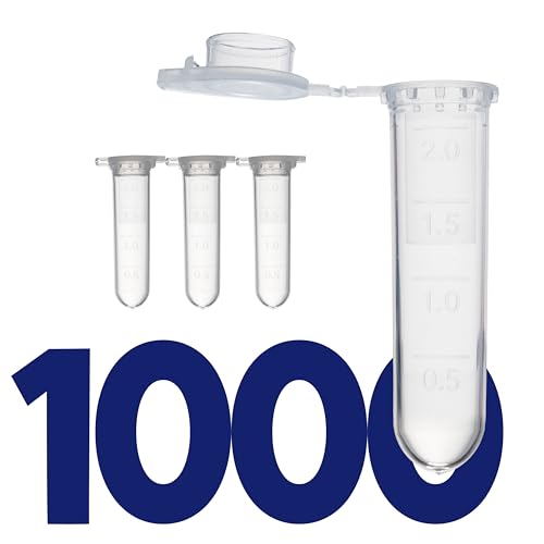Image of Kashi Scientific 2mL Clear Snap Cap Microcentrifuge Tube with Graduation, Lab Grade Polypropylene Plastic [2mL, 1000]