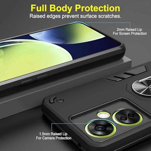 Image of NDCOM for OnePlus Nord CE 3 Lite 5G Back Cover, Mobile Cover OnePlus Nord CE 3 Lite 5G, Durable and Stylish OnePlus Nord CE3 Lite 5G Back Cover Ring Holder Case