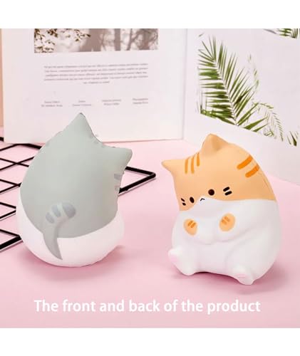 Image of Squishy Toy, Taba Squishy, Squishy Biscuit Squishy Fidget Toys Fufu Taba Stress Ball Squeeze Toys Anxiety Relief for Women /Men Stocking Fillers Birthday Gifts163 (Orange(cat))