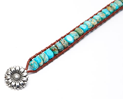 Image of 7 Chakra Bracelet Bohemian Handmade Leather Wrap Healing Protection Natural Stone Yoga Beaded Bracelets Boho Friendship Jewelry
