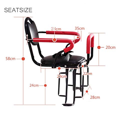 GFYWZZ Bicycle Rear Seat Kids Cushion Footrest Set, Child Bike Back Seat Armrest Seat Cushion, Detachable Fence Armrest and Pedal - Thumbnail 3