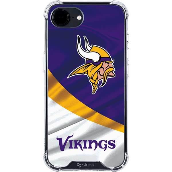 Skinit Clear Phone Case Compatible with iPhone 16e - Officially Licensed NFL Minnesota Vikings Design