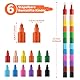 ECHOCUBE 6 Stück Stapelbare Buntstifte Kinder, Regenbogen Baustein Set für Junge & Mädchen, Steckbare Malstifte Wachsmalstifte für Geburtstag Gefälligkeiten & Party Geschenke