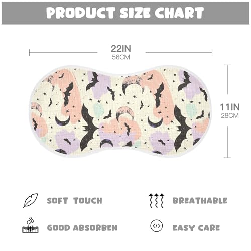 xigua Colored Bats Baby Burp Cloths for Newborn Boys and Girls 4 Pack, Soft & Absorbent Cotton Baby Burp Cloth, Baby Washcloths, Newborn Towel, Burp Rags4
