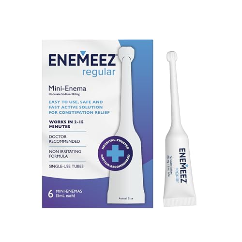 Enemeez Constipation Relief for Adults 0.84 Fl Oz Docusate Sodium Mini Enema for Effective Constipation Relief Docusate Formula 1 Pack with 6 Mini Enemas