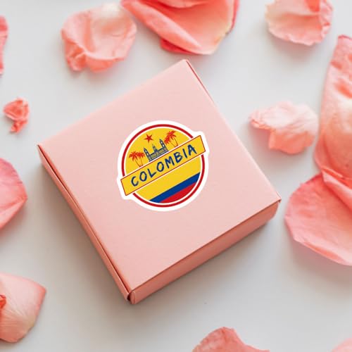 63Pcs Colombia Stickers Pack, Aesthetic Graphic Vinyl Waterproof Sticker Decals for Water Bottle,Laptop,Phone,Skateboard,Scrapbooking,Bumper Choice for Fans for Party Supply