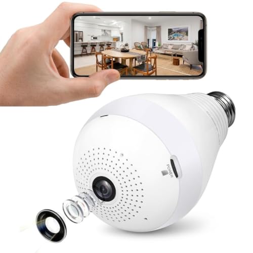Image of DDLC 3MP Indoor WiFi Light Bulb Camera for Home Security with 360 View | Smart LED Wireless Light Socket Bulb | Motion Detection & Mobile App V380 Pro (Bulb Camera)