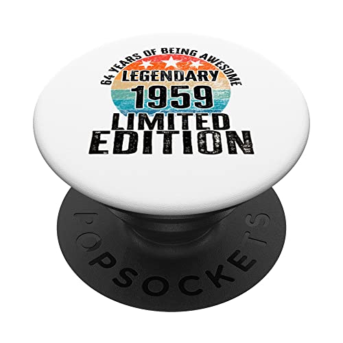 64 cumpleaños Año de nacimiento 1959 Edición limitada PopSockets PopGrip Intercambiable