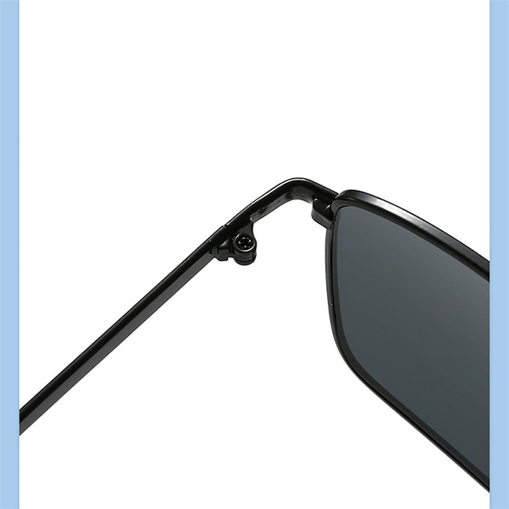 Gafas de sol cuadradas de montura grande para hombre, protección UV400, gafas de sol vintage para mujer con montura metá