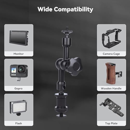 Image of 7 inch Mini Articulating Arm | Adjustable Magic Arm with 1 /4 inch Tripod Screw for DSLR Camera, LED Light, Monitor, Mic | Photography Accessories