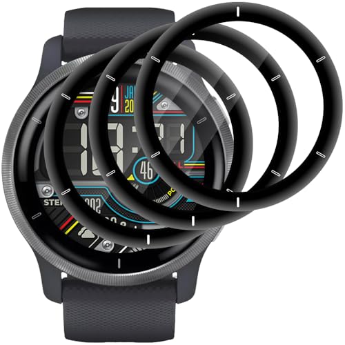 Beukei Protector de Pantalla Compatible con Garmin Venu 2, 3 Piezas Pantalla Protectorao[Dureza 9H][Antihuellas][Antiarañazos][Ultra Claro] Protector Cristal