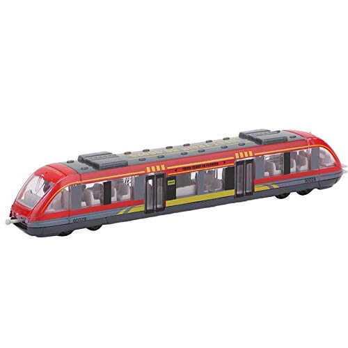 Giocattolo del Treno Simulazione Modello Metropolitana in Lega Scorrevole Veicoli in Metallo Pressofuso Educazione Giocattolo Cognitivo Compleanno Natale Regalo per 3 4 5 6 7 Anni Bambini (Red)
