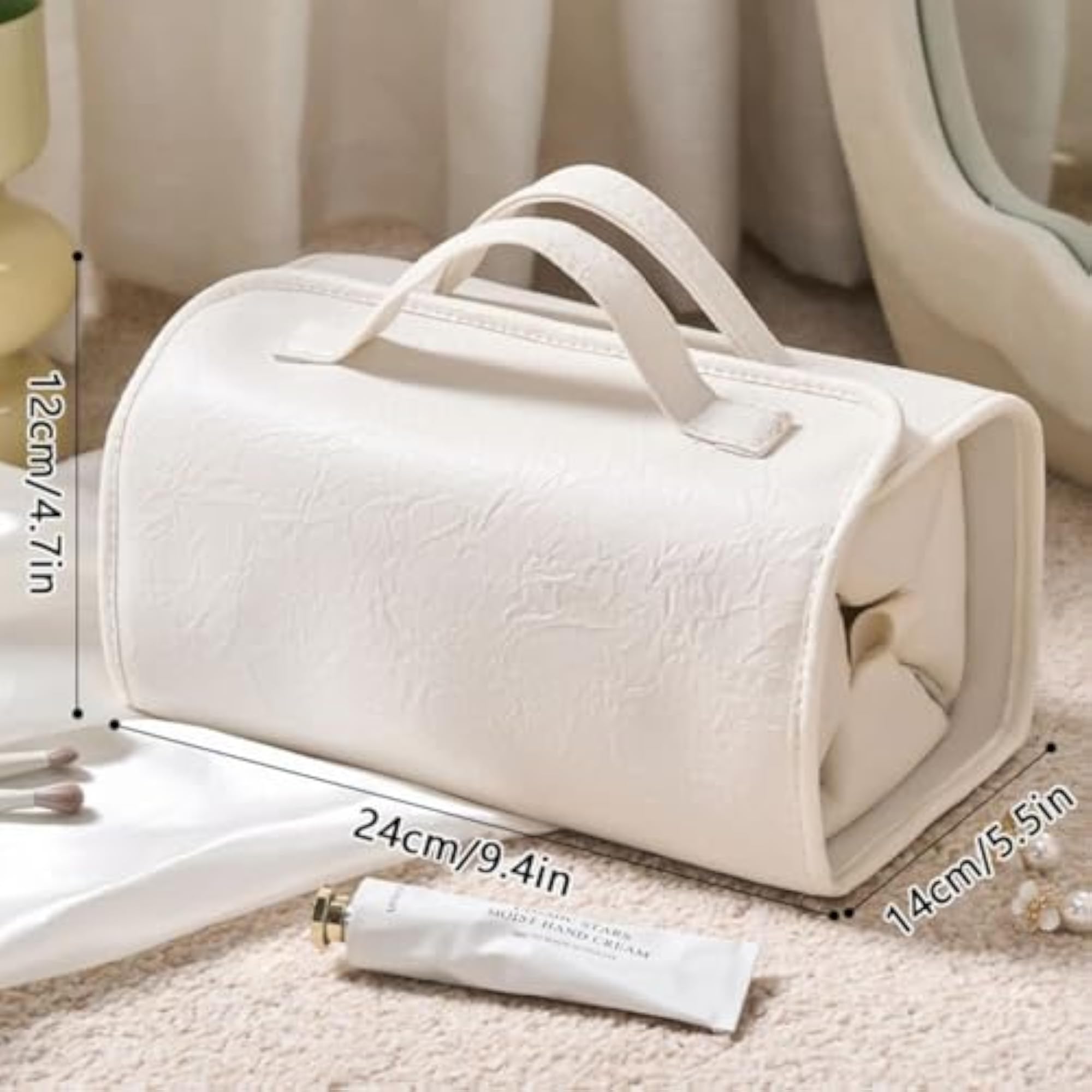 Travel Makeup Organizer Bag with Clear Zipper Pouches, Waterproof