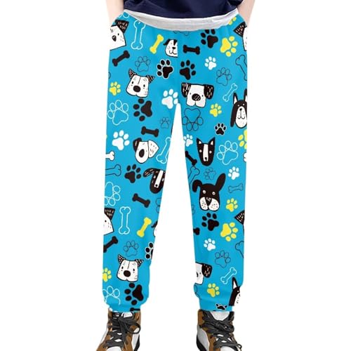 Boys Girls Pants Sweatpants Elastic Waisted Sports Pants with Pockets Casual Jogger Pants Leggings for 4-10Y3