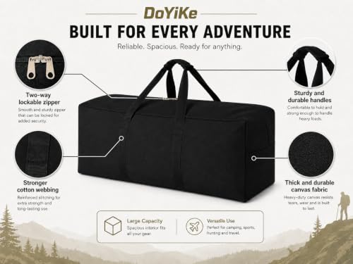 DoYiKe Heavy Duty Canvas Duffle