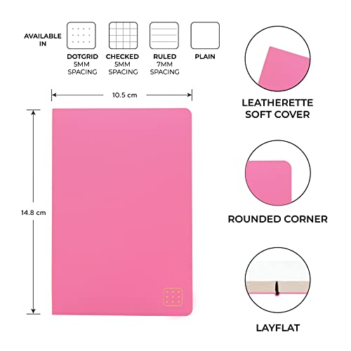 Image of NEORAH -A6 Dotgrid Notebook SOFT COVER Organiser REFILL|Dotted notebook Journal | 110 GSM |160 pages (Size 14.8 cm x 10.5 cm) Planner Journaling Writing Note Taking Diary,Travellers journal- LAVENDER