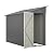 LZbeiteM Shed Lean to Storage Shed, Outdoor 4' x 8' Metal Wall Side Storage Sheds & Outdoor Storage, Garden Storage Cabinet for Backayrd, Patio and Outdoor Use,Grey