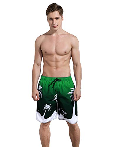 Bañador para hombre Milankerr verde elástico talla L de 97 cm a 102 cm 2