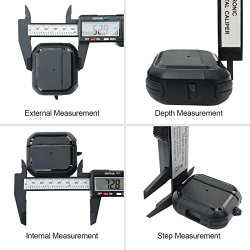 Newaner Calibre Digital, Pie de Rey de Fibra de Carbono de 150 mm / 6 " con Pantalla LCD Transparente y Batería de Respaldo, Calibre para Mediciones Externas, Internas, de Profundidad y de Paso