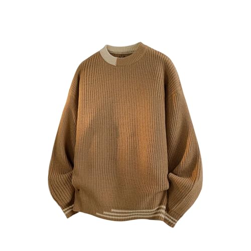 Prenda de punto casual de hombre jersey holgado cuello redondo invierno 2