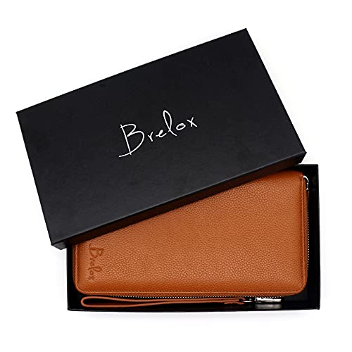 Brelox Travel Wallet Family Passport Holder - Rfid Document Organizer For 4 5 6 Passports - Genuine Leather - Brown #TOP7