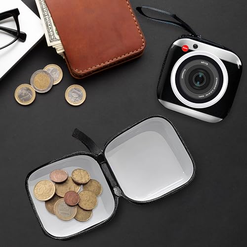 Image of Kraptick Multipurpose Coin Pouch for Men & Women, Compact Coin Organiser, Cash & Coin Holder Pouch, Stylish Mini Money Pouch for Everyday Use (Black Camera)