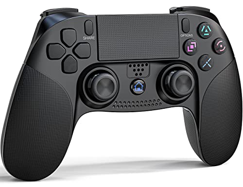 Tenatu Controlador para PS4, Joystick Gamepad Wireless Controller compatible con PS4/Pro/Slim/con doble vibración/sensor giroscopio de 6 ejes (negro) Cover