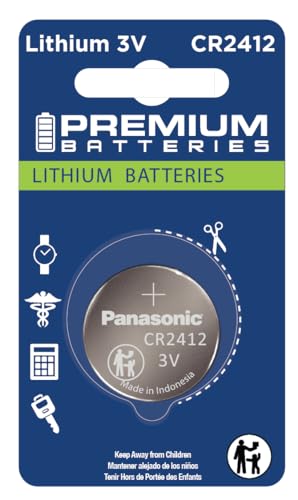 Premium CR2412 Battery Lithium 3V Coin Cell - Japanese Engineered High Capacity Batteries (1 Pack)