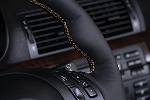 Redlinegoods Steering Wheel Cover - 3-Spoke Compatible With Bmw 3-Series 1999-05. Black Perforated/Silver #TOP5