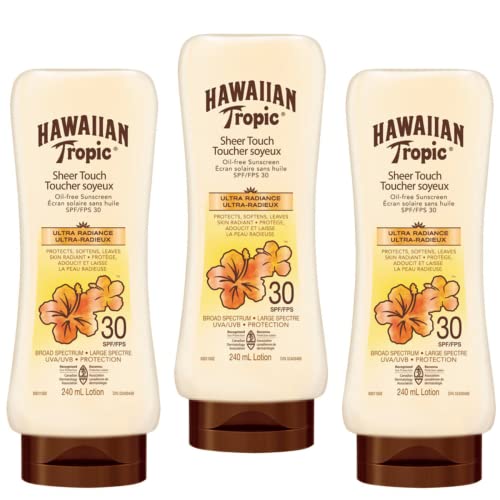 Hawaiian Tropic Sheer Touch Sunscreen Lotion SPF 30, 3 x 240 mL