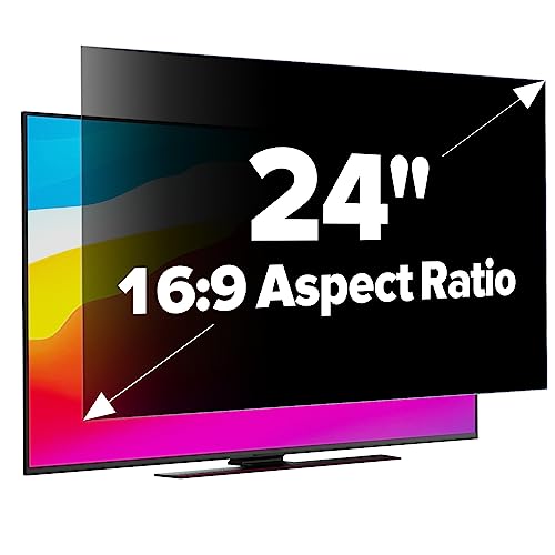 Image of [2-Pack] HD Computer Privacy Screen 24 inch, Upgraded Computer Privacy Screen for 16:9 Widescreen Removable Anti Glare Cover and Blue Light UV-Blocking Filter