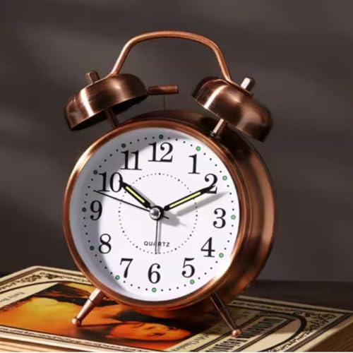One94Store Vintage Twin Bell Analog Display Table Alarm Clock with Night Led Light Heavy Slippers Extra Loud Alarm Clock Ideal for Student and Kids Bedroom (Copper, 12 cm) (B0DHRLRVBY) Amazon Price History, Amazon Price Tracker