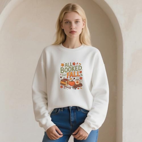 All Booked for Fall Sweatshirt Autumn Reading Sweatshirt Pumpkin Season Pullover3