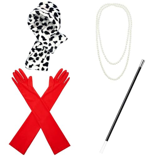 Disfraz con bufanda, guantes, collar y bastón para niñas miniatura 1