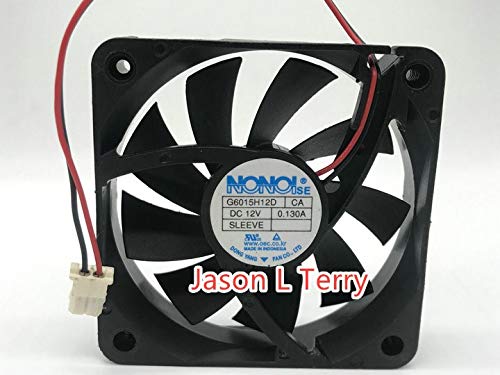 for NONOISE G6015H12D DC12V 0.130A 606015MM 6CM 2-Wire Cooling Fan