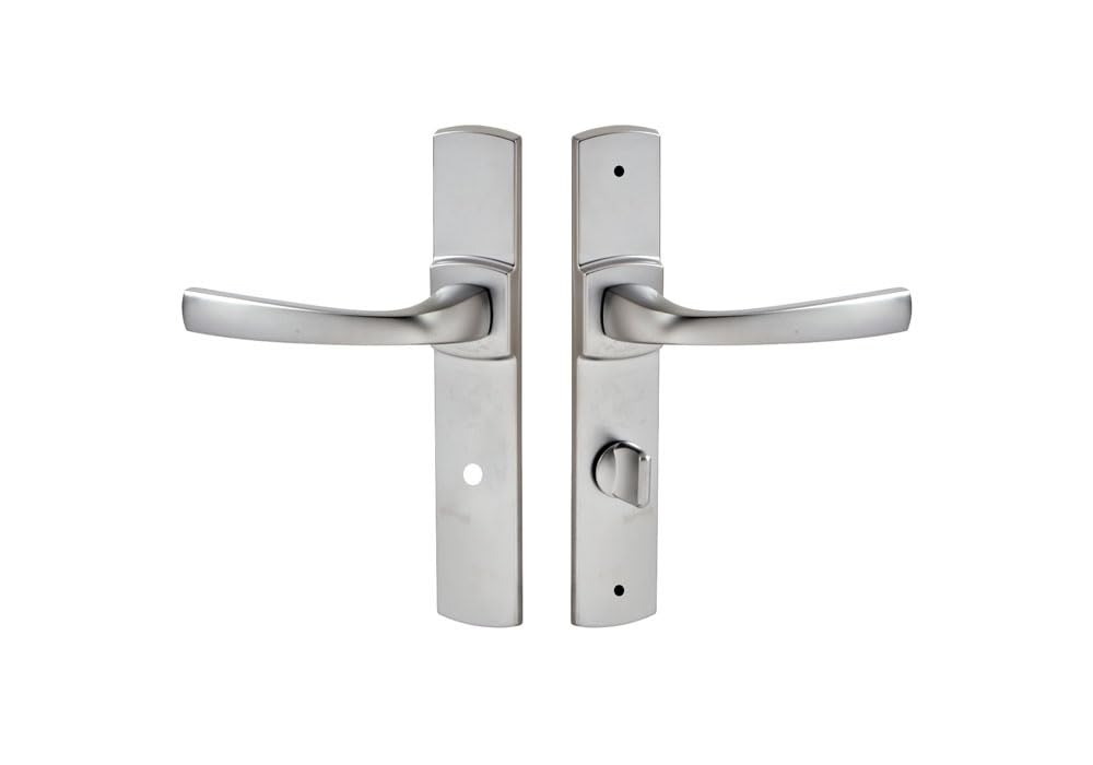 Vachette assa abloy Set of 2 Large Door Handles Chrome Velour Function, Silver Colours, Fonc.Condamnation