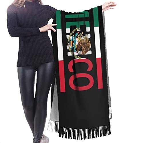 Muay Thai Womens Winter Scarf Cashmere Feel Shawl Wrap Soft Warm Blanket Scarves Fringe Scarf3
