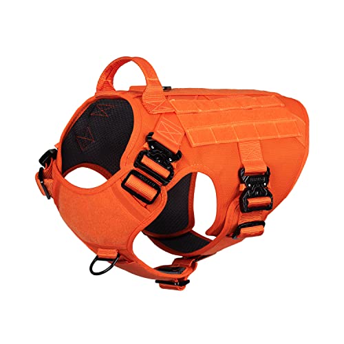 ICEFANG Tactical Dog Harness for Medium DogsFull Metal Buckles Dog Vest | with MOLLE ReflectiveAdjustable2 Leash ClipsControl HandleNo PullSoft PaddedBlackMedium product thumbnail 9