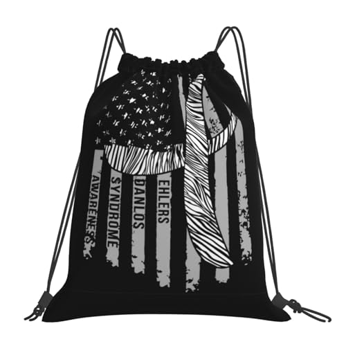 ZQAQFC May Is Ehlers Danlos Awareness Month Drawstring Backpack Gym Bag Waterproof Beach Sackpack Swimming Sports For Women Men