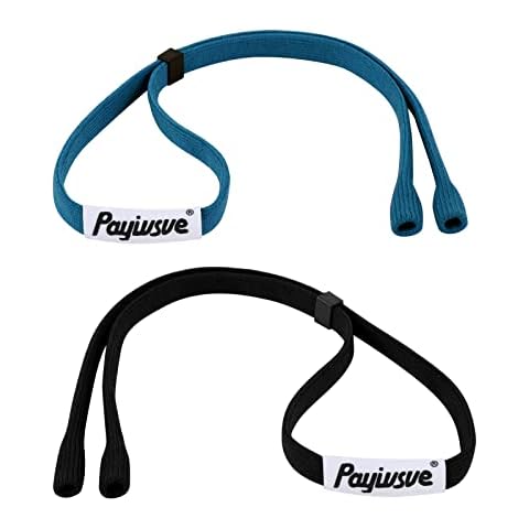Payivsve Sportbrillenband | Brillenband für Sportbrillen und Sonnenbrillen | Brille Sportband & Fester Halfter aus Stoff(Blau+Schwarz) Cover