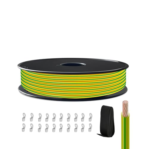 Cable de Cobre Flexible H07V-K 2,5 mm² Amarillo-Verde – 50 m para Sistemas de Puesta a Tierra y Generadores