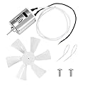 FSBCGT 6 inch RV Vent Fan, 12V D-Shaft RV Fan Motor with White Fan Blade for RV Bathroom Camper Roof Vent