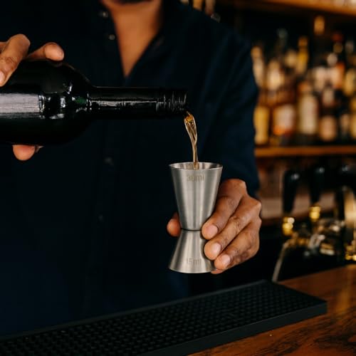Image of Aquasleri Stainless Steel Double Sided Peg Measure Set | 15-30ml 20-40ml 25-50ml 30-60ml Jigger | Premium Bar Measuring Tool | Food Grade Rust Proof Cocktail Measure for Home Bar & Kitchen