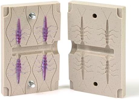 best_nj Four Cavity Lure Mold Soft Plastiс Lure Making Injection Molds for DIY Fishing Lures StoneFly 1.5"