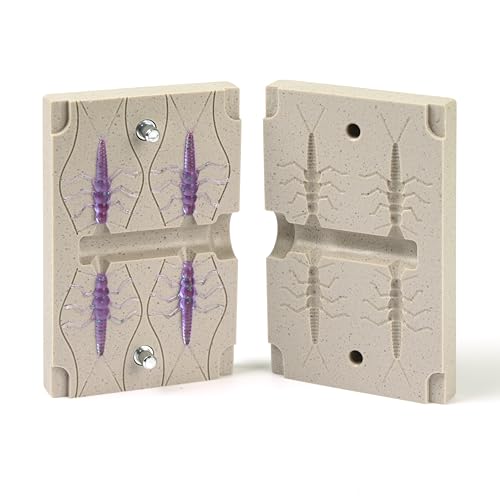 best_nj Four Cavity Lure Mold Soft Plastiс Lure Making Injection Molds for DIY Fishing Lures StoneFly 1.5