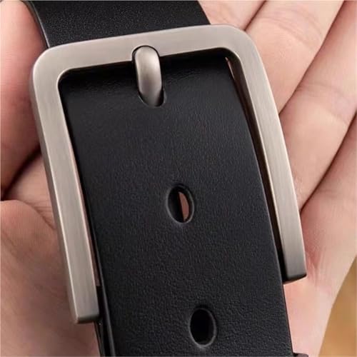 Men's Casual Belt Black Pin Buckle Student Versatile Leather Wide Belt4