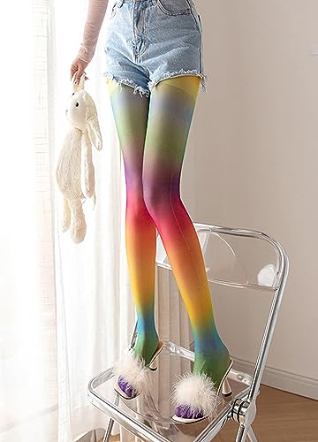 Image of Erinaco Women's Flower Pattern Sheer Footed Pantyhose Control Top Tights Stockings with Reinforced Toes