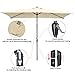 Yescom 10x6.5FT Rectangle Outdoor Solar Powered LED Lighted Patio Umbrella with Crank Tilt for Table Market Garden Yard Hotel Deck Cafe Beach Pool Wedding Party Beige
